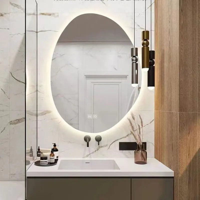 miroir à led forme irrégulière pour dressing intelligent et salle de bain