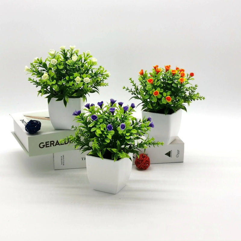 petite rose en pot bonsaï décoration plantes artificielles pour intérieur