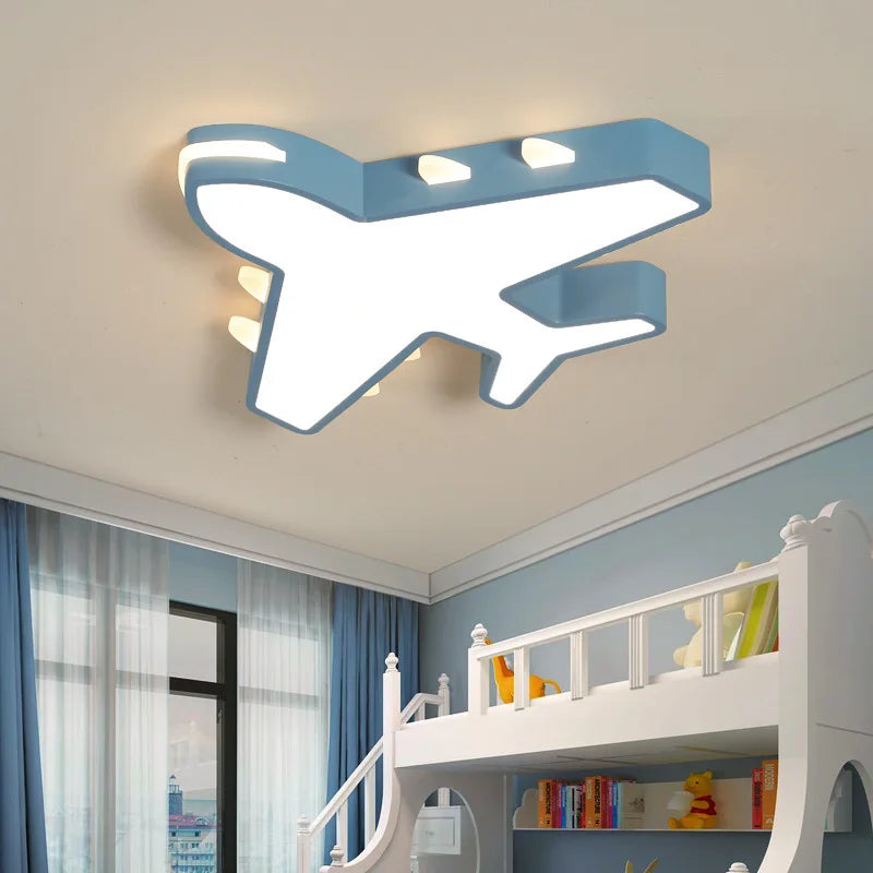 lampe plafond moderne à leds forme avion pour intérieur