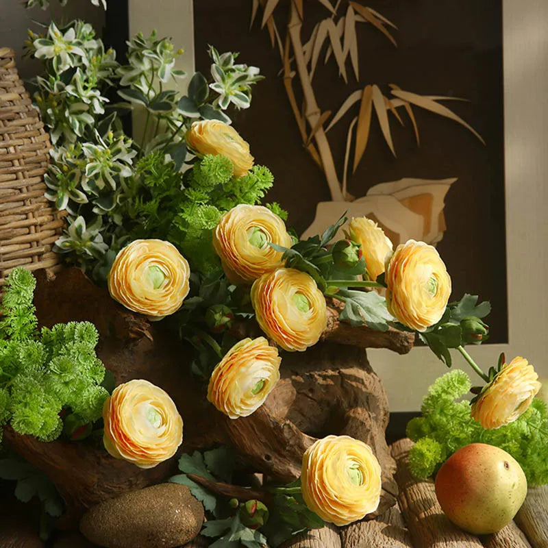 têtes de bouton d'or fleurs artificielles en soie décoration mariage