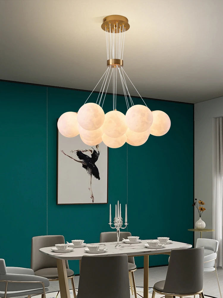 lustre sphérique moderne réglable en hauteur led pour décoration maison