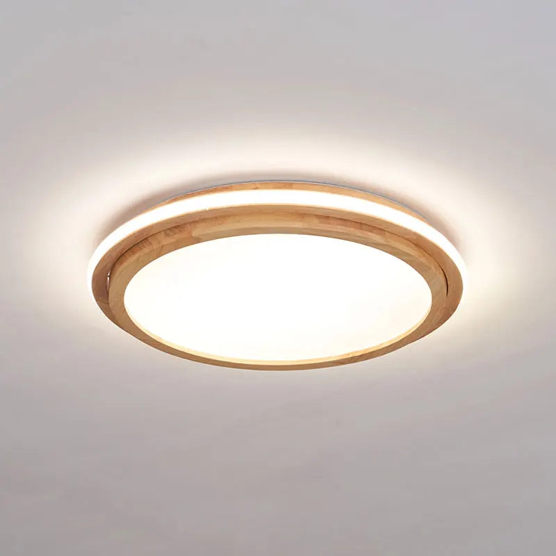 lustre moderne en bois avec lumières intelligentes pour intérieur