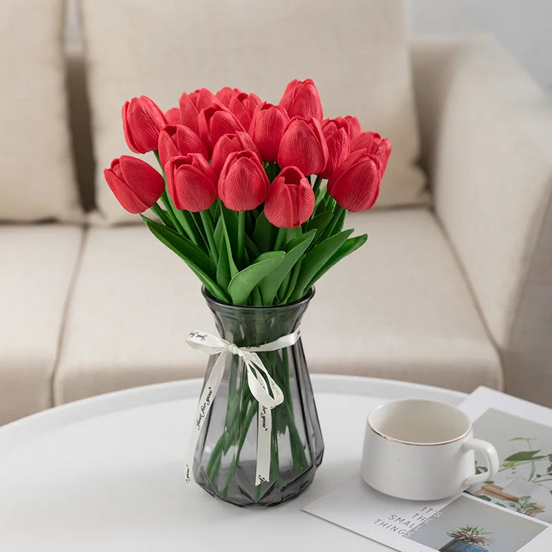 bouquet de tulipes artificielles luxe pour décoration intérieure et mariage