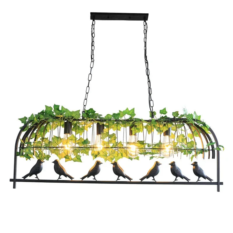 Retro Industrial Ceiling Chandelier Metal Bird Cage Hanging Lamp Suspension Pendant Light