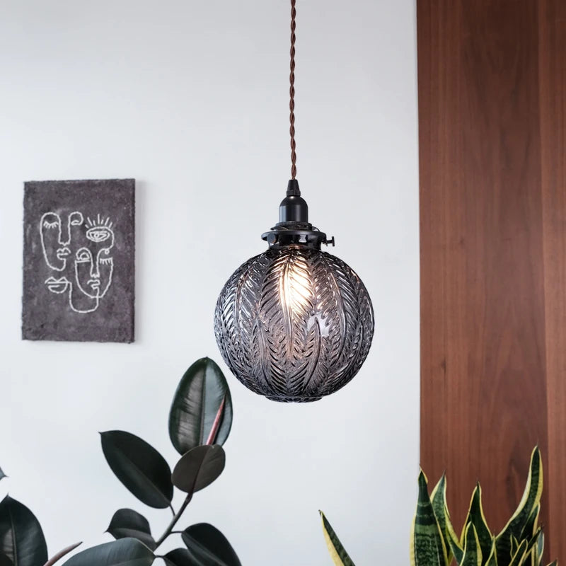 lustre nordique loft boule de verre led décoration de luxe