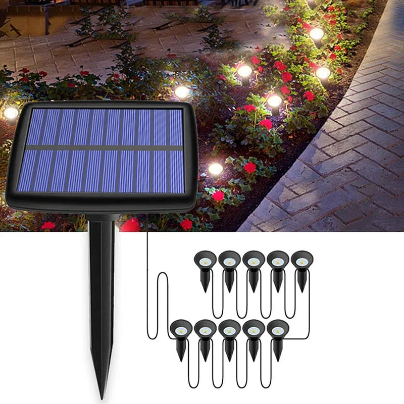 projecteur solaire 10 en 1 pour jardin et extérieur éclairage décoratif