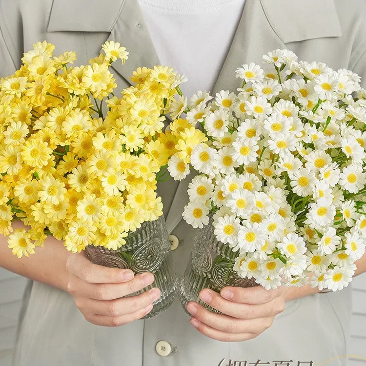 60 têtes de marguerites artificielles pour décorations diverses