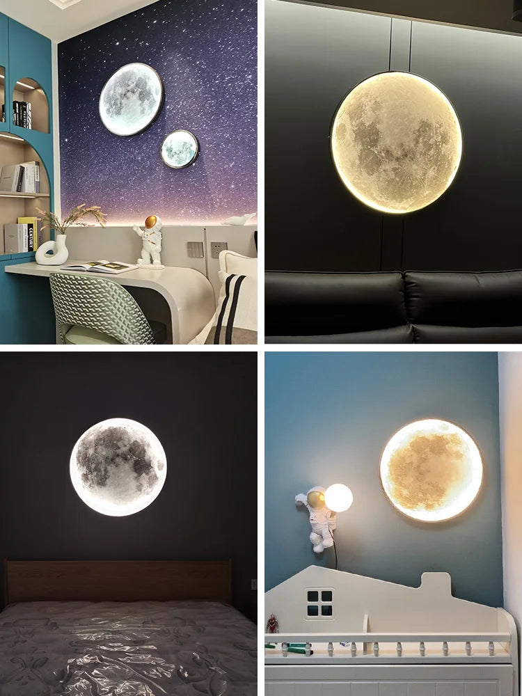 applique murale lune moderne lampe décorative minimaliste à led