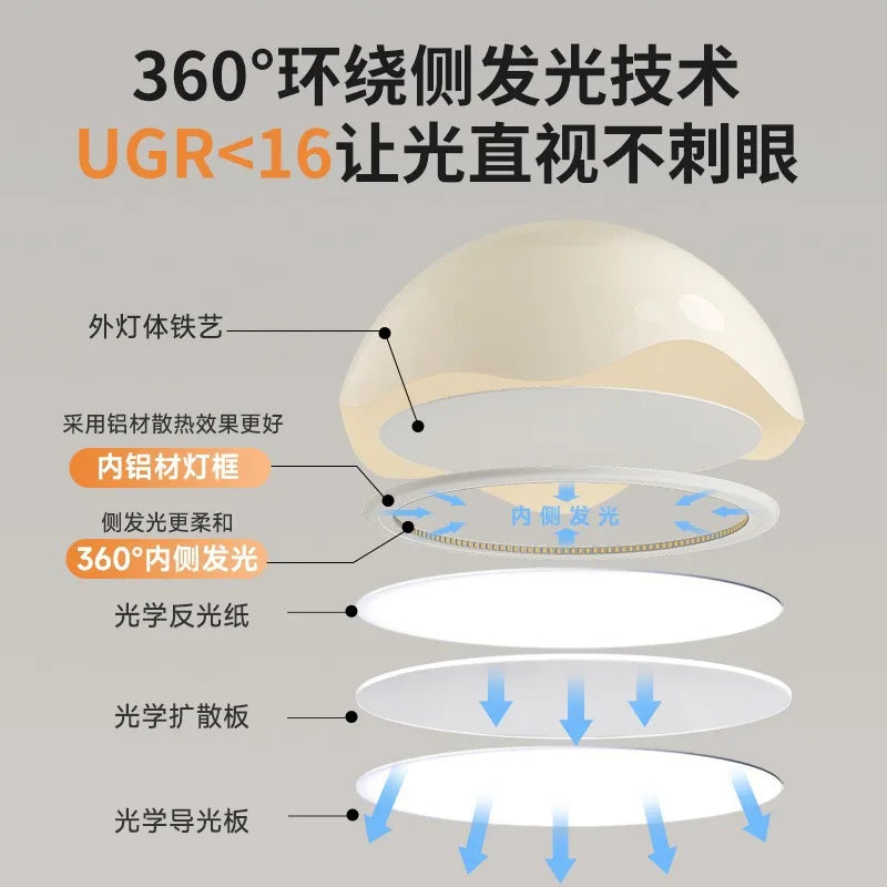 plafonnier nordique créatif à led avec télécommande et luminosité réglable