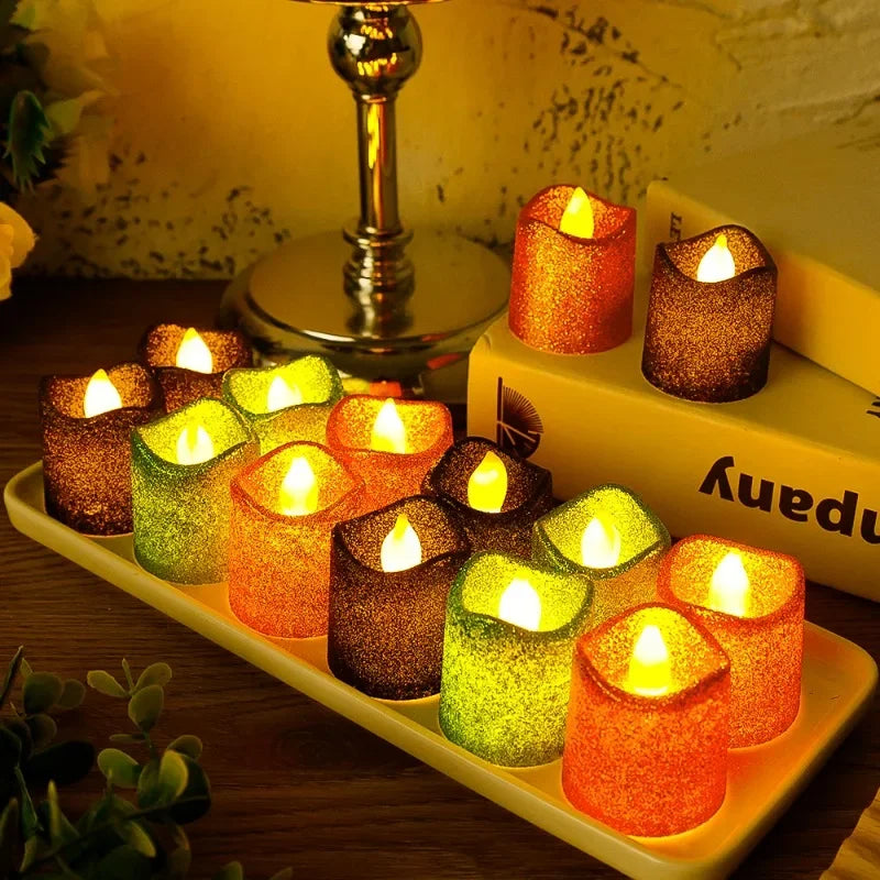 lot de 6 bougies à paillettes led pour déco romantique de fête