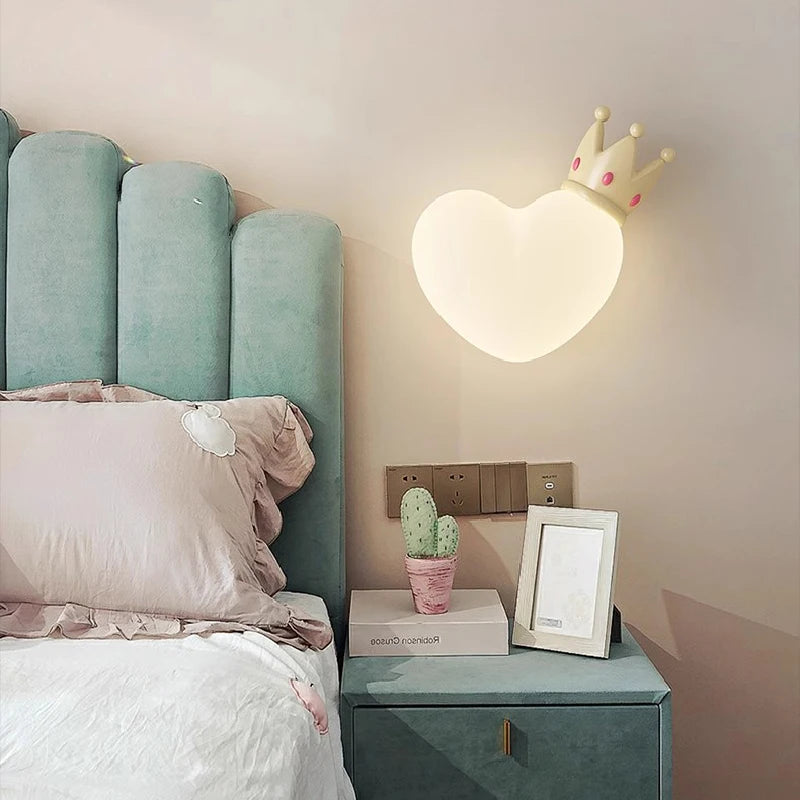 applique murale led en forme de cœur pour chambre d'enfant