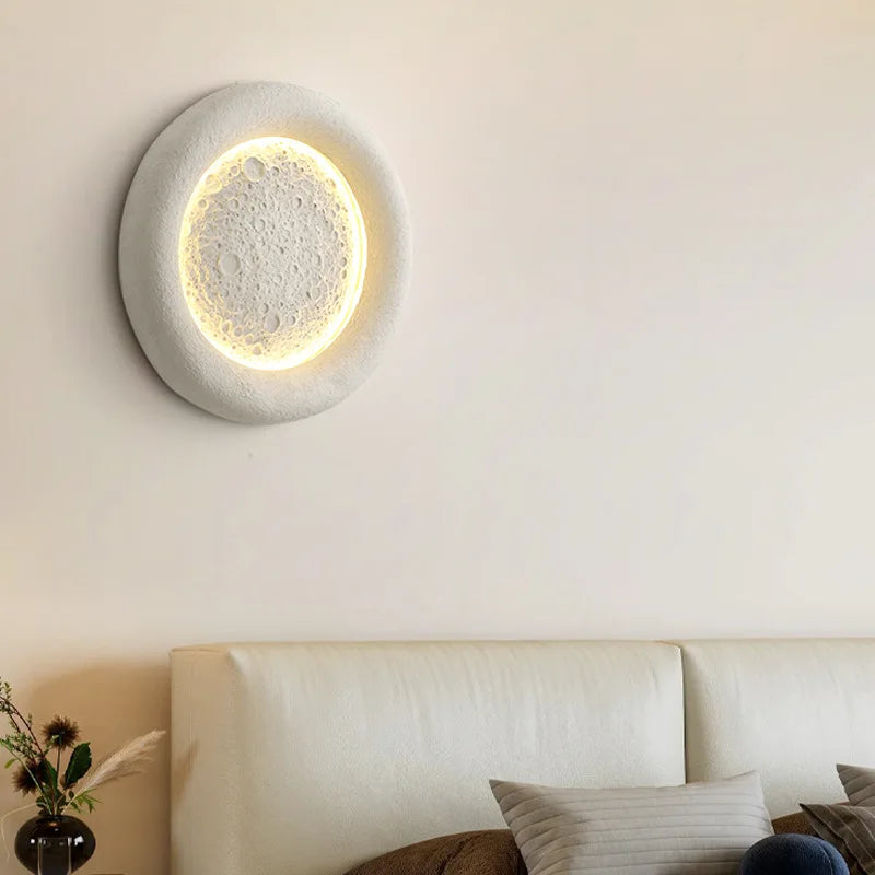 applique murale led ronde en forme de lune design art déco interchangeable