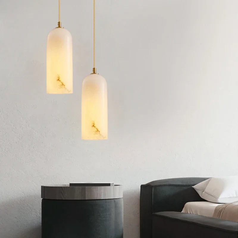 lustre nordique en marbre naturel design lumineux pour espace moderne