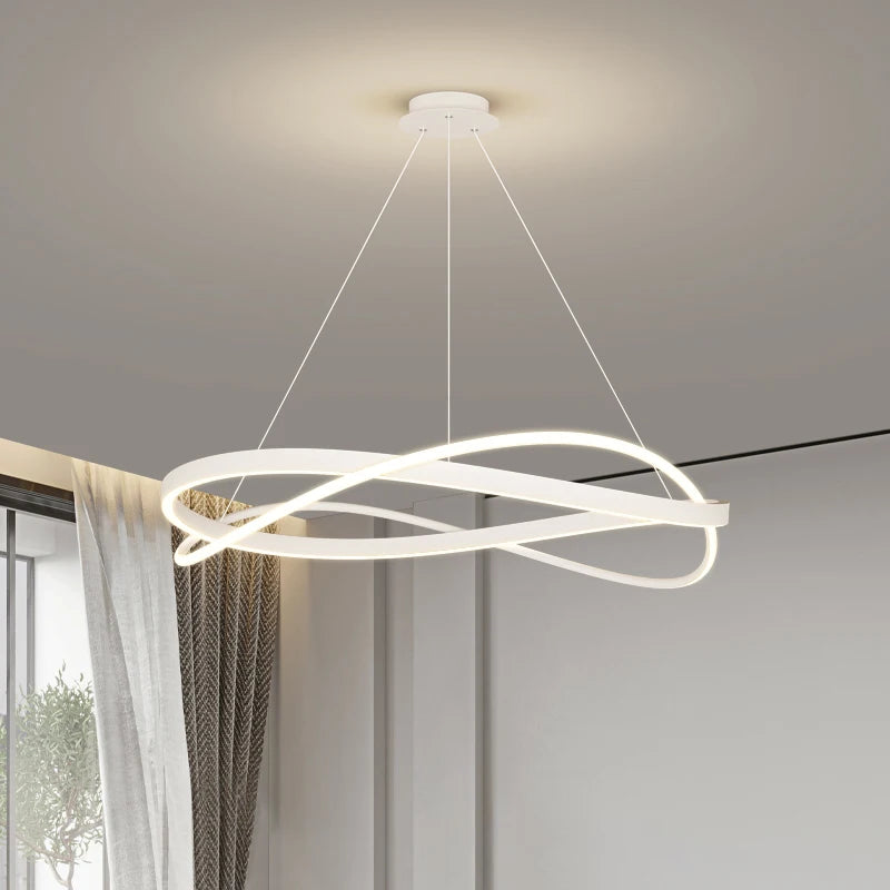 lustre led nordique minimaliste pour grand hall d'art