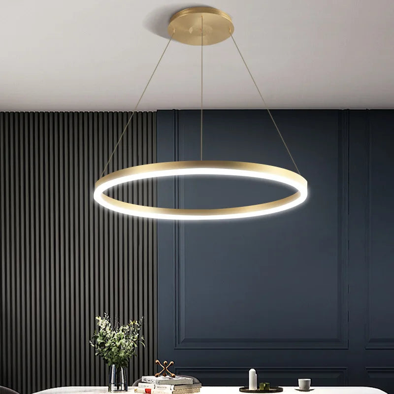 lustre led minimaliste nordique réglable avec lampe suspendue