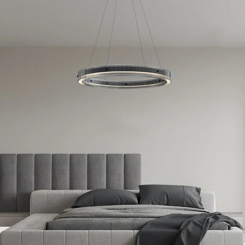 lustre led en anneau design nordique style italien moderne