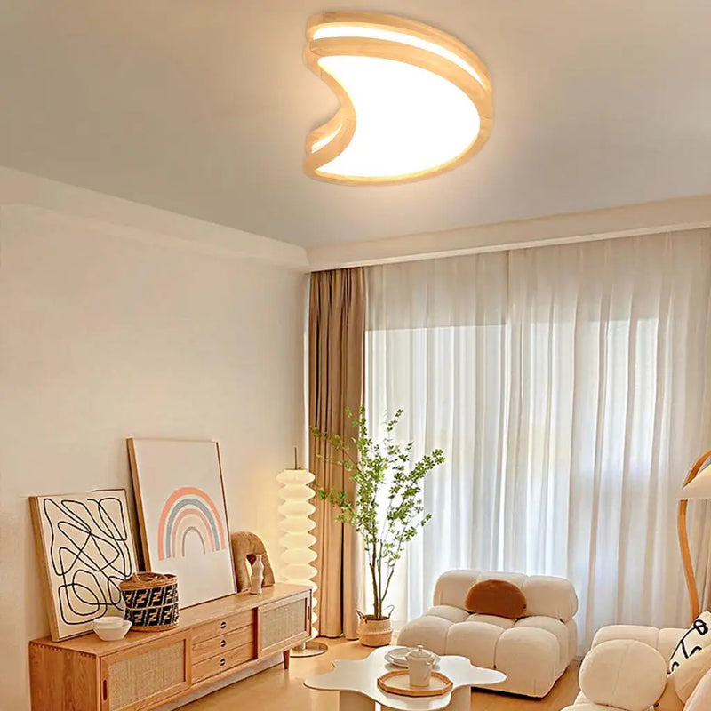 plafonnier led en bois design nordique moderne minimaliste décoratif