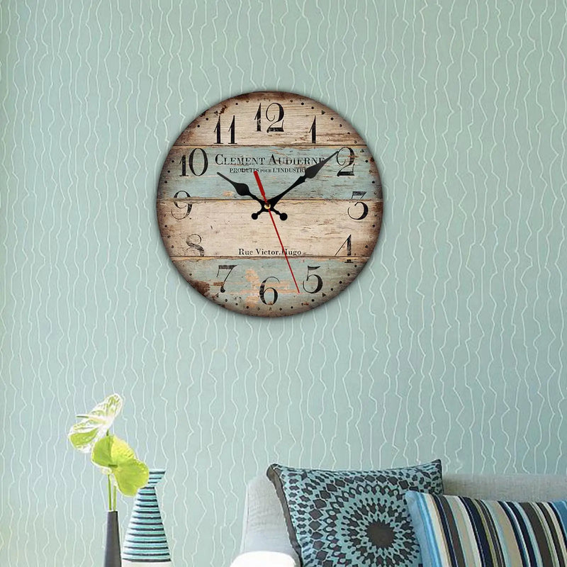 horloge murale en bois style européen silencieuse pour bureau et école