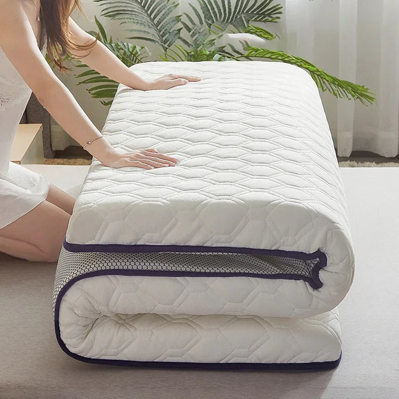 matelas tatami pliable épais en coton antidérapant pour lit simple ou double