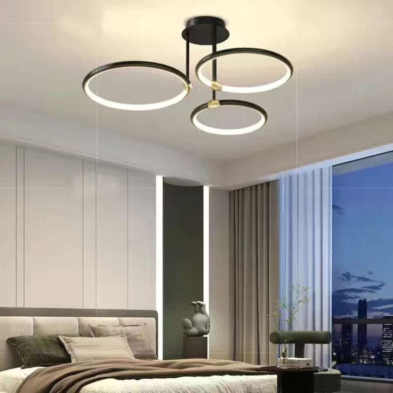 lustre led moderne avec télécommande et variateur pour intérieur