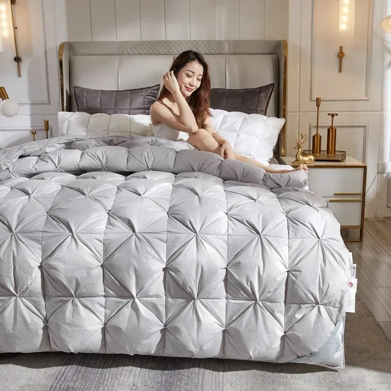 couette en duvet d'oie blanche pour un confort cinq étoiles