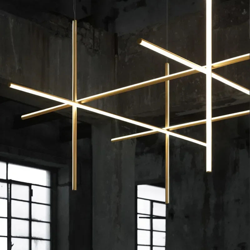 lustre tubulaire design italien suspension à led décorative