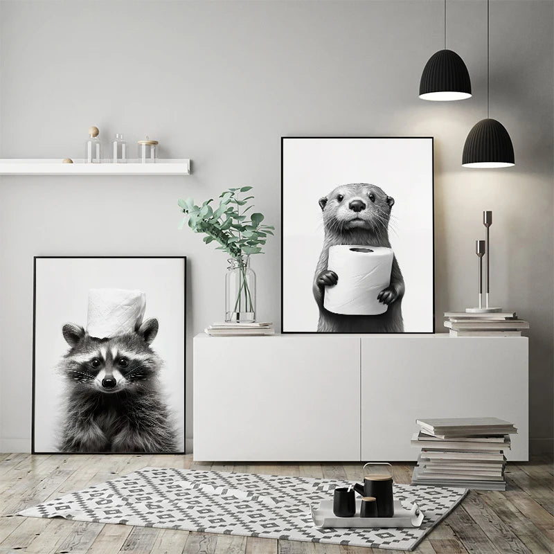 art mural amusant animaux mignons pour décoration intérieure