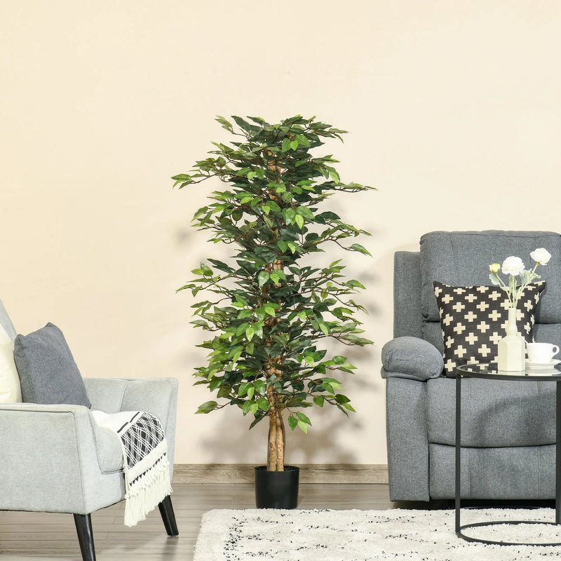 ficus artificiel avec pots en bûches et 1008 feuilles vertes