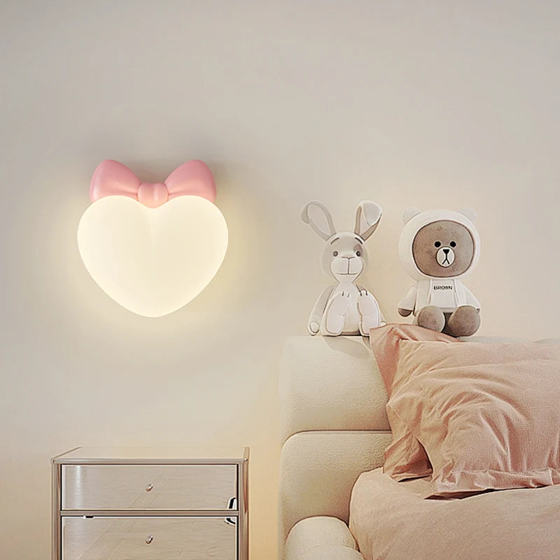 applique murale led romantique couronne coeur nuage pour enfants