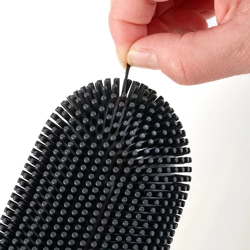 brosse de toilette luxe en métal et plastique avec support amovible