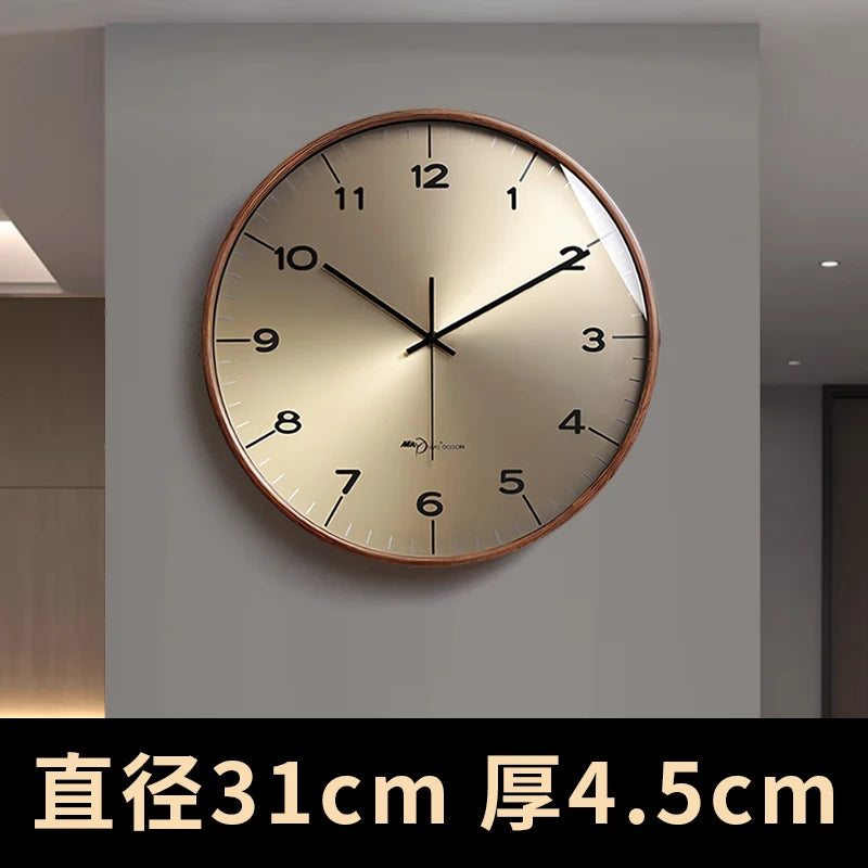 horloge murale moderne en bois massif pour décoration intérieure