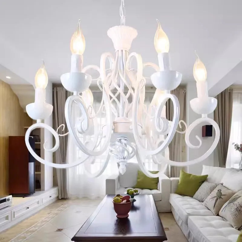 lustre de campagne moderne à 6 lumières pour intérieur