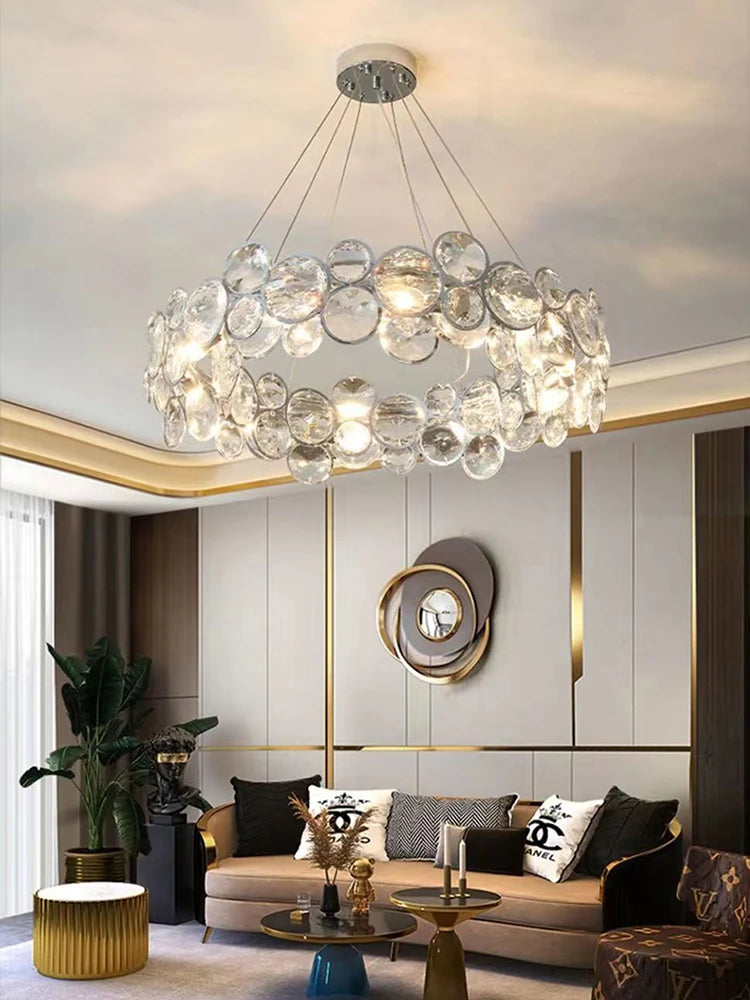 lustre en cristal k9 moderne pour décoration intérieure élégante