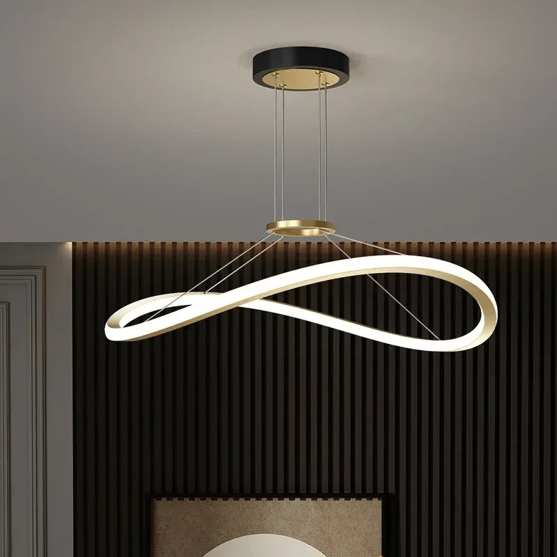 lustre moderne à led pour décoration intérieure réglable