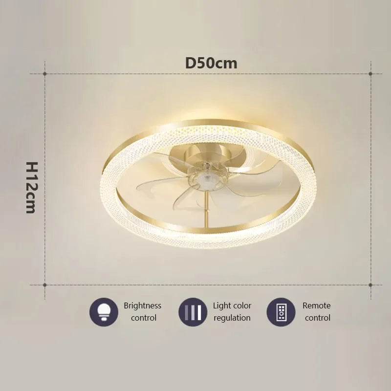 plafonnier led moderne avec ventilateur éclairage silencieux intelligent