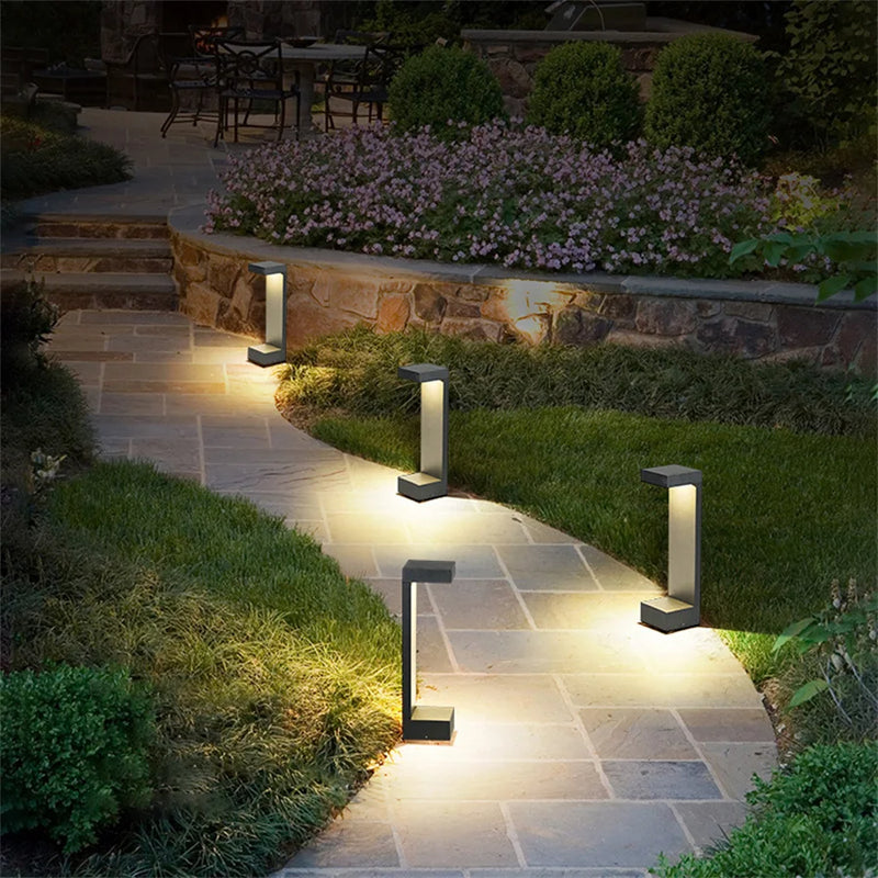 10W Outdoor LED Garden Path Lights Aluminum LED Landscape Bollards Light LED Standing Post Light for Garden Backyard Lawn Decor