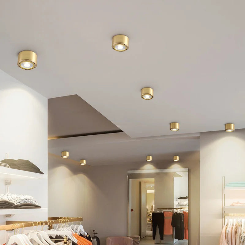 downlight led en cuivre spots réglables cob pour décor maison