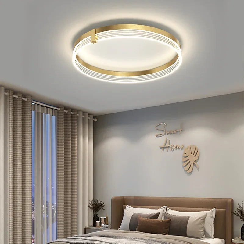 plafonnier led moderne design circulaire en acrylique pour divers espaces