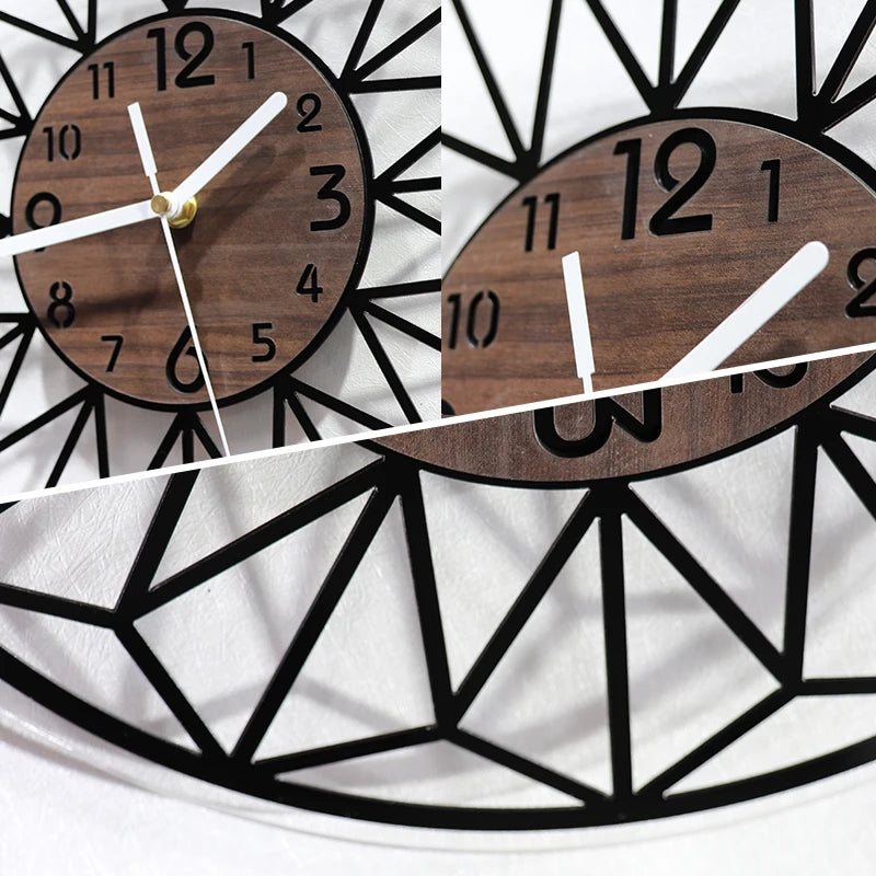 horloge murale en bois esthétique pour décoration intérieure