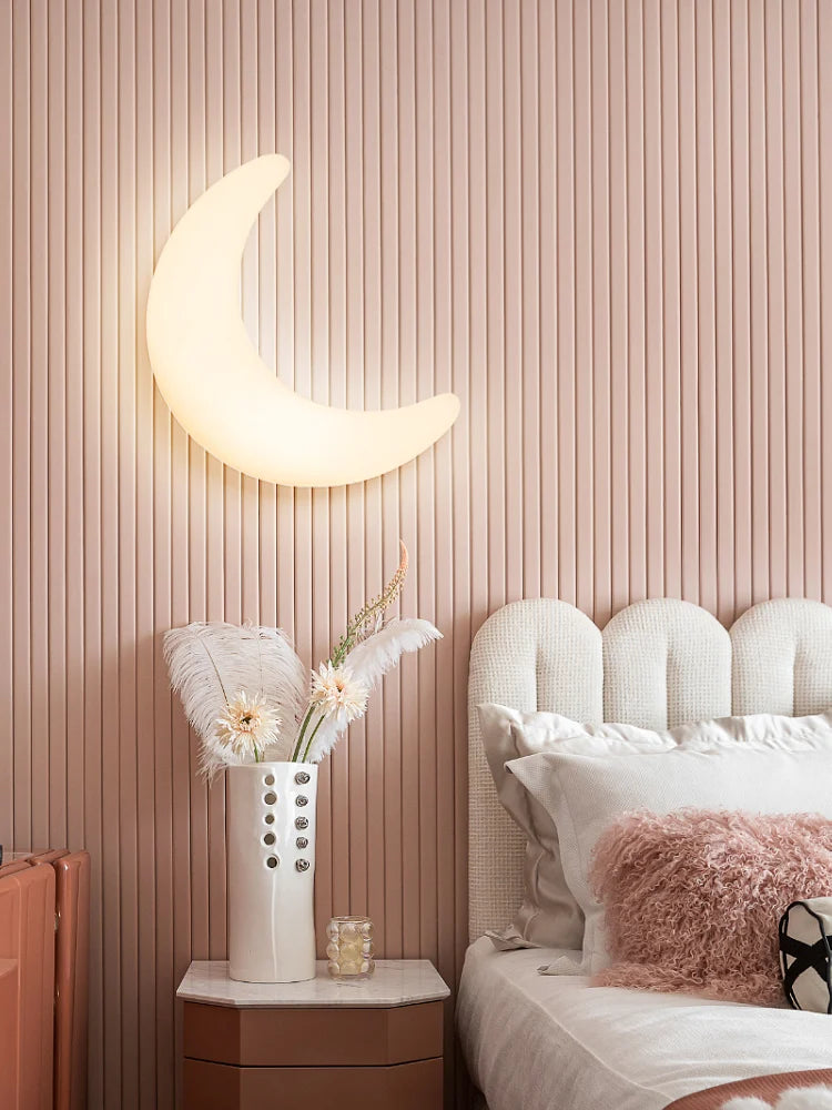 applique murale led moderne en forme de lune décorative et créative