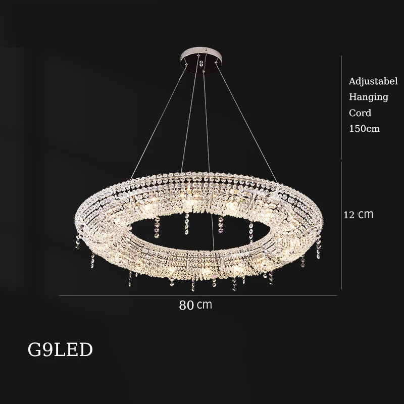 lustre en cristal décoratif pour éclairage intérieur élégant