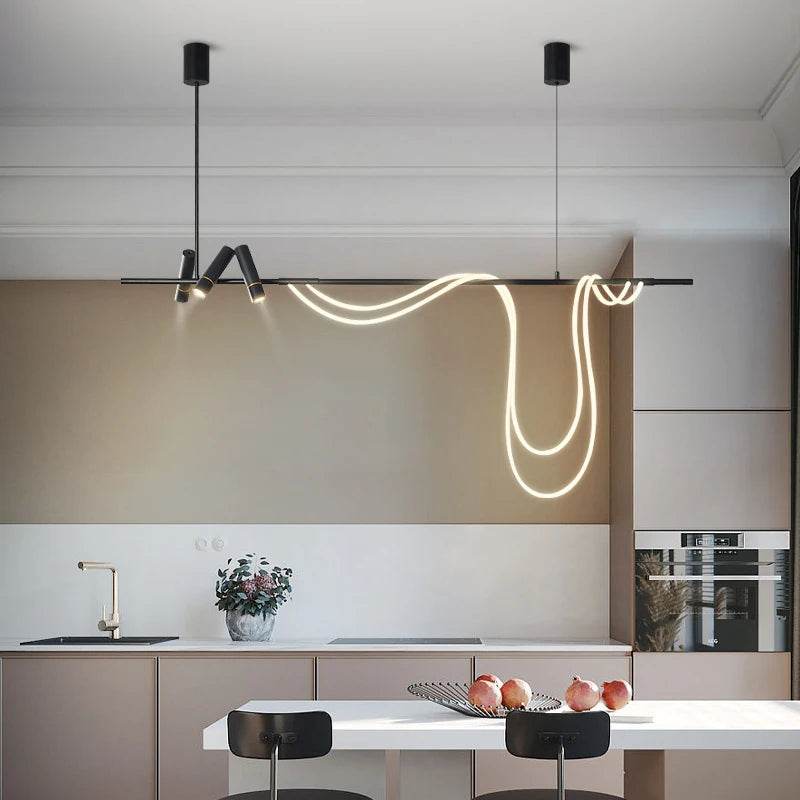 suspension led moderne pour intérieur long et simple