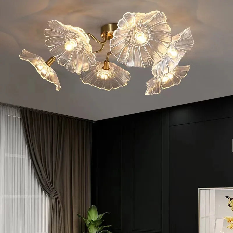 suspension moderne design nordique créatif floral élégant pour intérieur