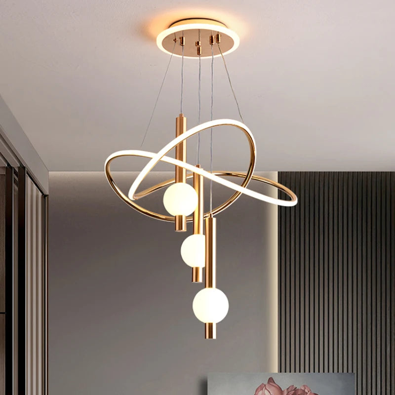 lustre moderne léger avec éclairage led pour intérieur