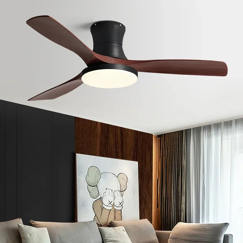 ventilateur de plafond bas avec lumière led et contrôle électrique