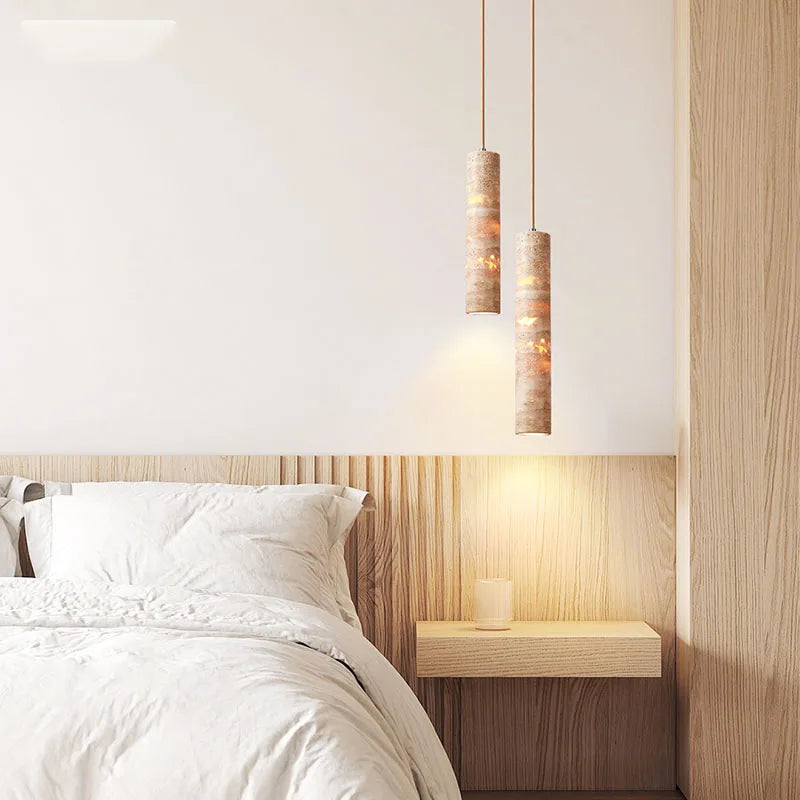 suspension design wabi-sabi en pierre pour ambiance moderne