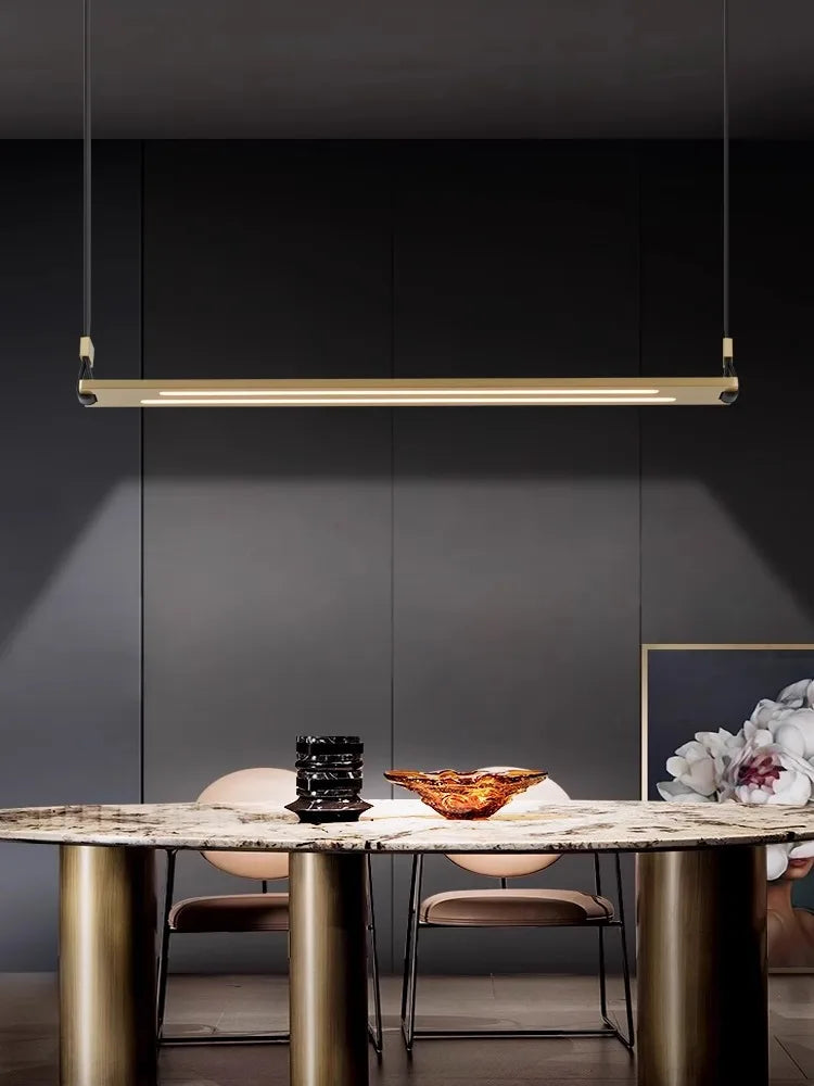 lustre led en métal et cuir pour bar et bureau