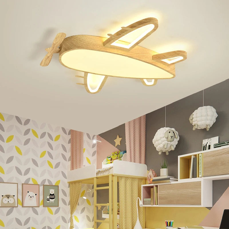 plafonnier en bois massif moderne pour chambre d'enfant romantique