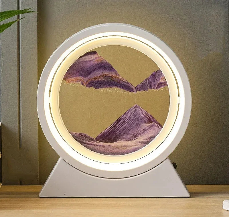 lampe de table créative avec sable mouvant 3D décoratif