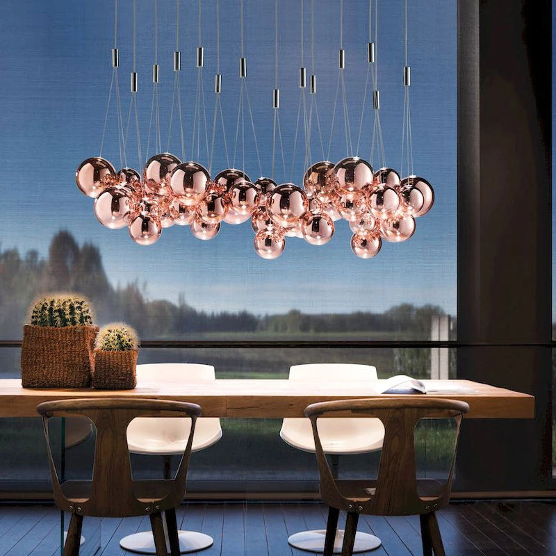 2024Modern glass LED droplight Nordic style kitchen bedroom living room dining table display room lighting lamps and lanterns